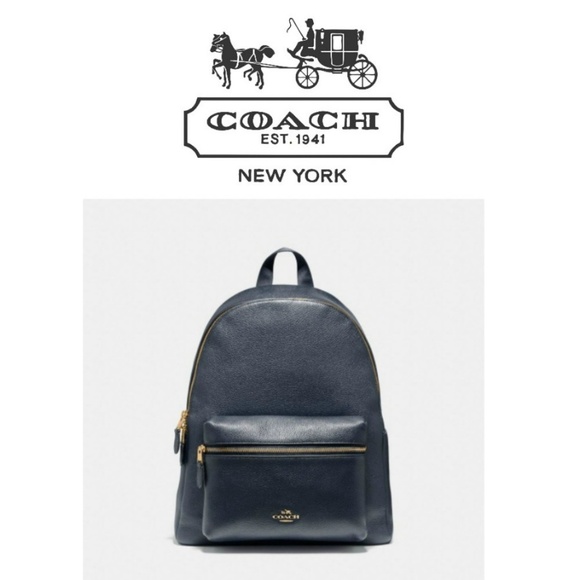 blue coach backpack